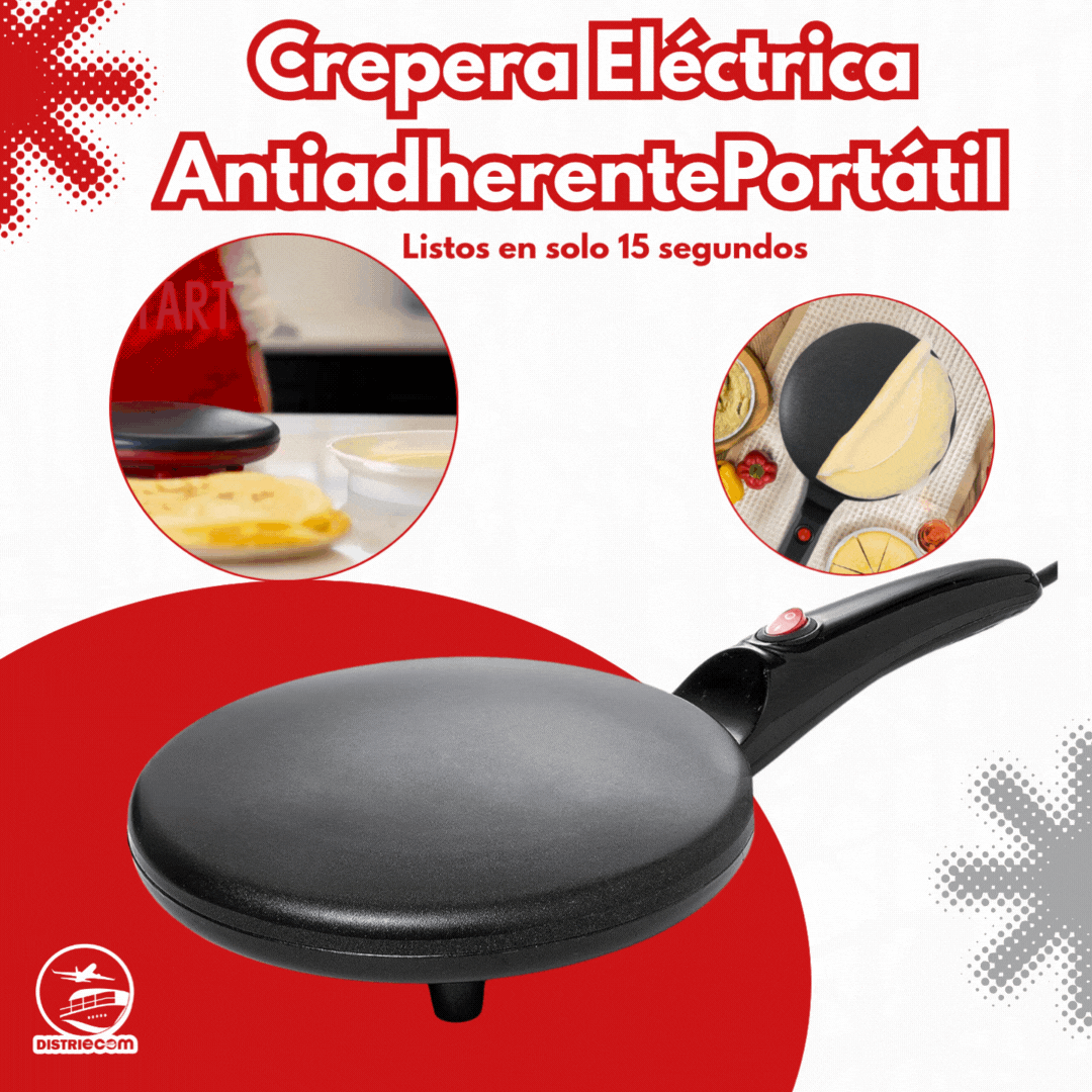 Crepera Eléctrica Portátil – Crepes Perfectos – Resultados Dorados en Segundos