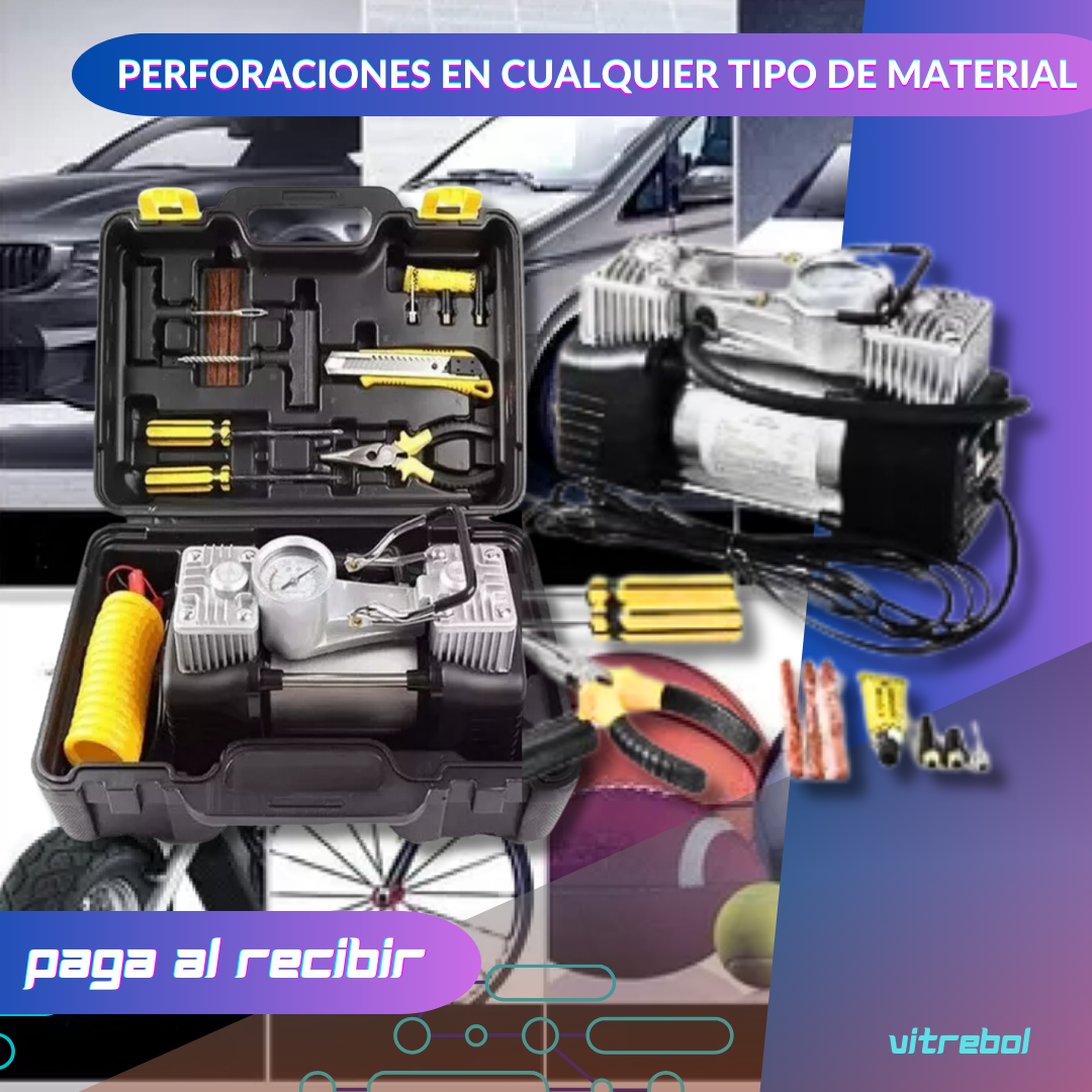 Compresor Aire Doble Cilindro 12v 4x4