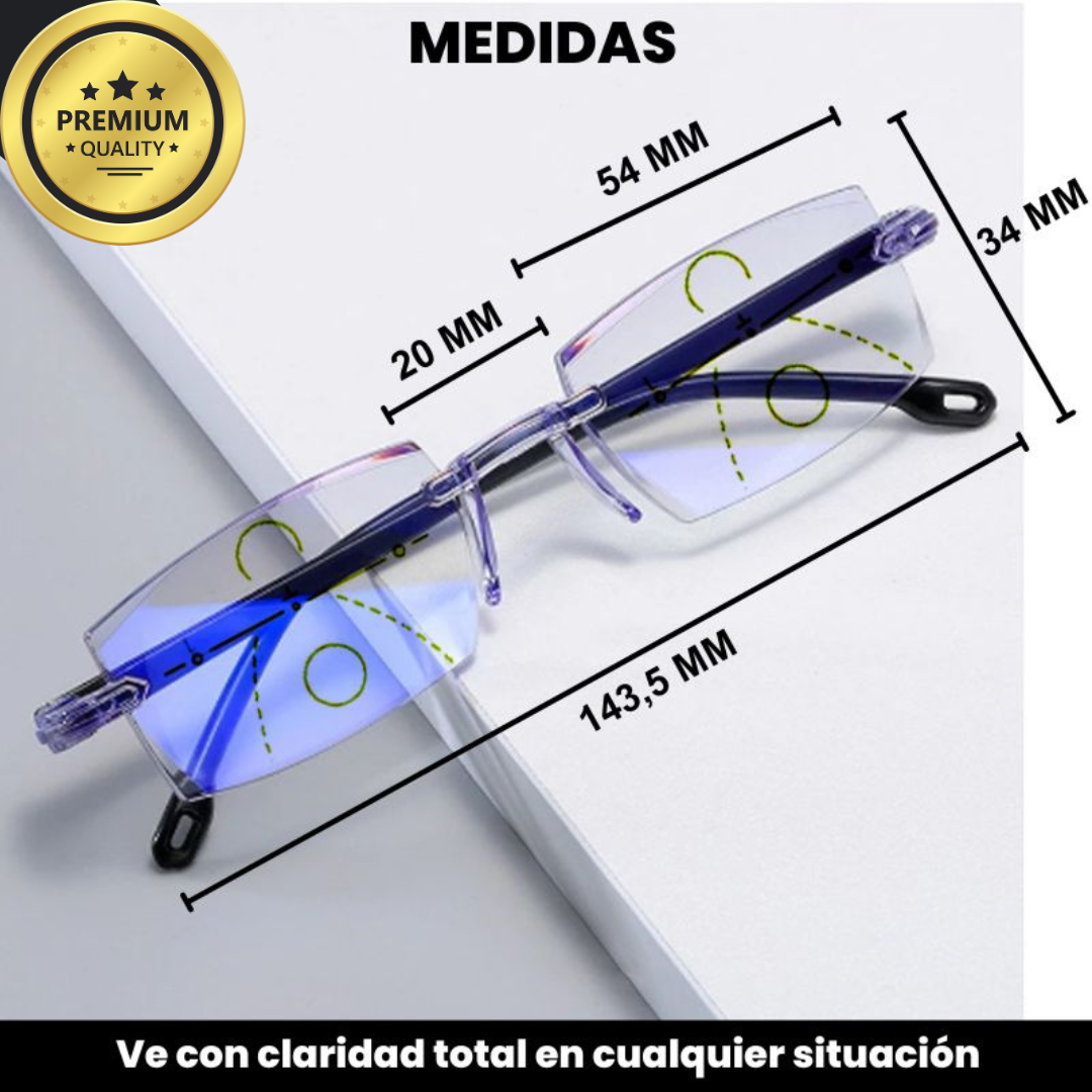 GAFAS MULTIFOCALES INTELIGENTES TR90 CON ZOOM AUTOMATICO, PROTECCION DE LUZ AZUL Y AMARILLA ..
