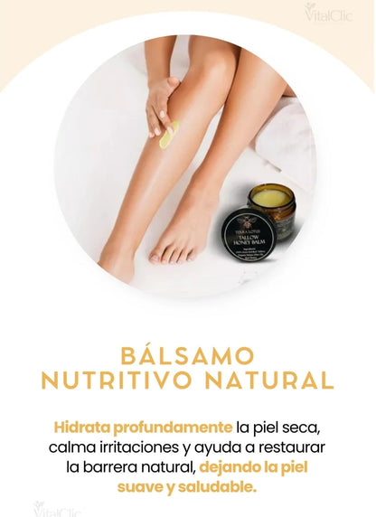 Bálsamo Orgánico de Sebo de Res y Miel-Elimina estrías, acné y líneas de expresión en segundos
