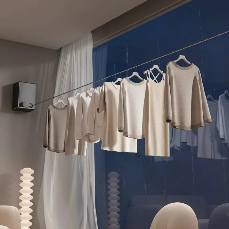 Tendedero Retráctil – Ahorra Espacio – Mantén tu Ropa Seca y Tu Hogar Ordenado por Años