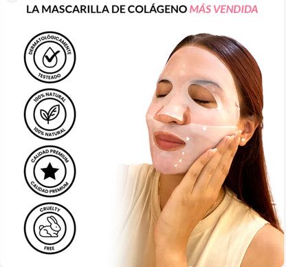 Mascarilla Facial Hidratant Colageno | 6 Mascarillas + 4 gratis (10 Mascarillas)