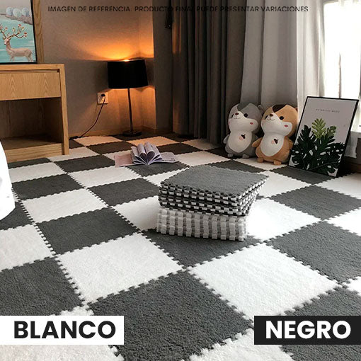 Alfombra Modular de Felpa — Se Arma Sin Herramientas — Tu Piso Frío Convertido en Calidez en Minutos
