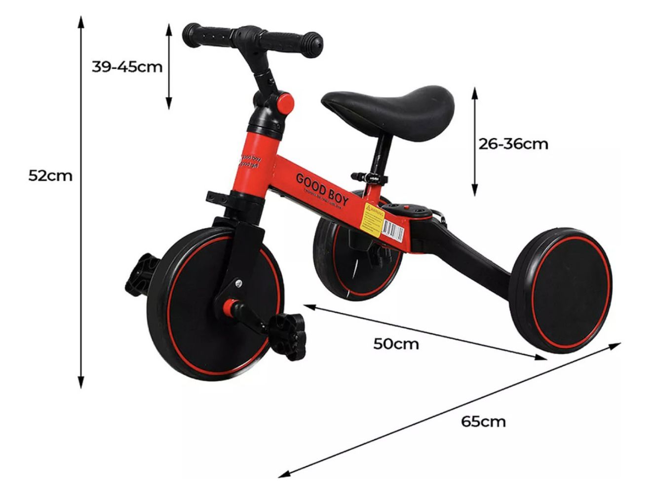 Triciclo Plegable 3 en 1 – Crece con Tu Niño de Correpasillos a Pedales en Segundos