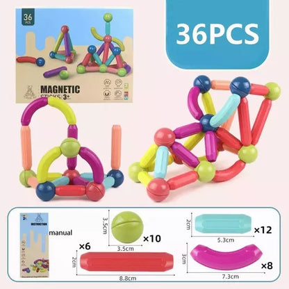 36 Piezas Barras Magnéticas – Diversión creativa para esta Navidad