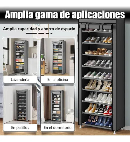 Zapatero Vertical 10 Niveles – Ahorra Espacio y Mantén Tu Hogar en Orden en Minutos