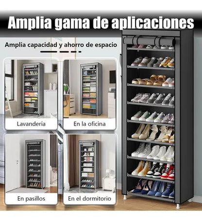 Zapatero Vertical 10 Niveles – Ahorra Espacio y Mantén Tu Hogar en Orden en Minutos