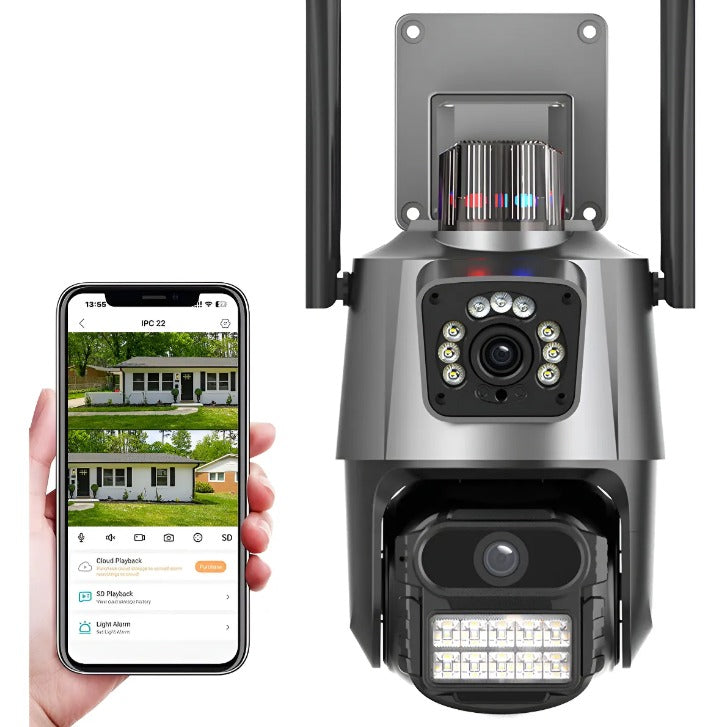 Cámara IP 360° WiFi - Seguimiento Inteligente - Protección Activa 24/7 desde el primer día