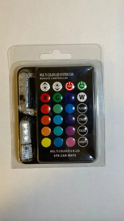Ampolleta LED RGB T10 – Cambia el Color de Tu Auto con Control Remoto en Segundos
