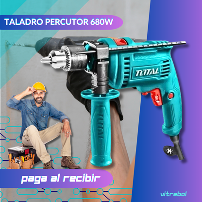 Taladro Percutor 680w - Original de la Marca Total