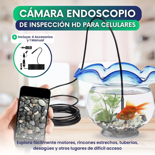 Cámara endoscopio de inspección HD para celulares - 5 metros