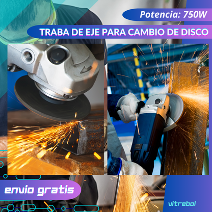 Galletera Esmeril Angular de 750W - Original Marca Total