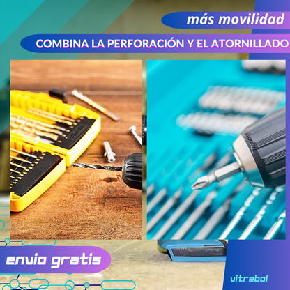 Kit Taladro Inalámbrico - con 2 baterias de litio