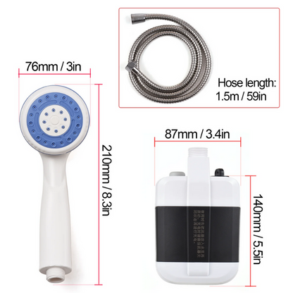 Ducha Portátil Recargable – Agua en Cualquier Lugar – Higiene y Comodidad al Instante