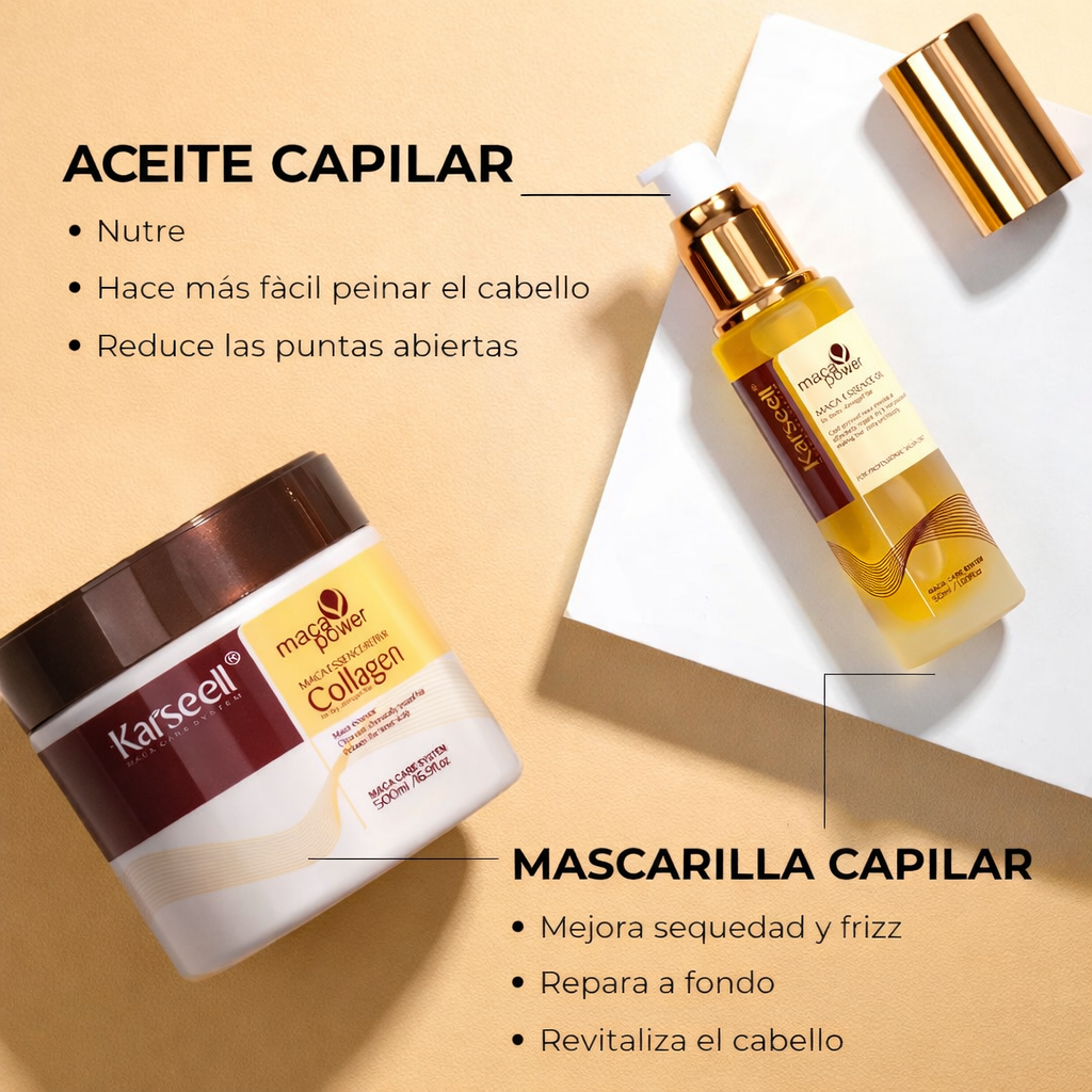 Combo Karseell Maca Power x4 – Tratamiento Profesional Capilar Completo