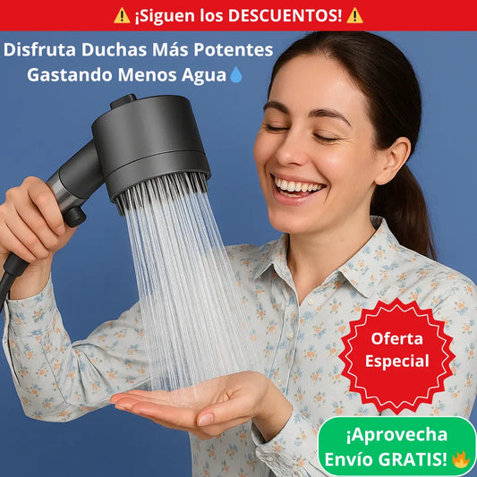 🚿 Cabezal de Ducha Alta Presión – 💧 Filtra el Agua – 💦 Ahorra Litros en Cada Baño ( Compra 1 Recibe 2 )