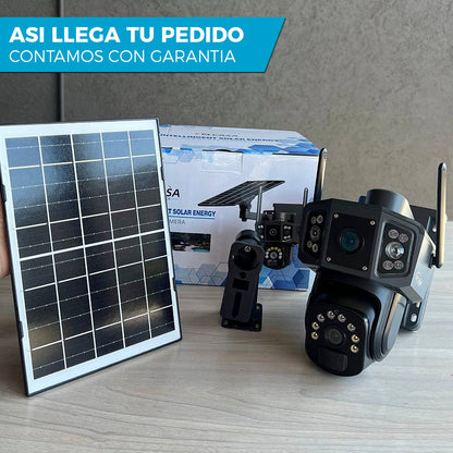 CAMARA DE SEGURIDAD SOLAR 📷☀️ | DOBLE LENTE 360° ULTRA HD CON WIFI