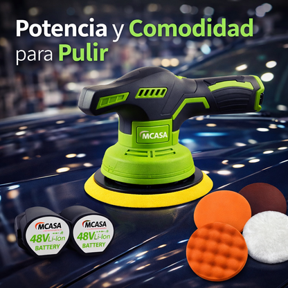 Pulidora Polichadora de 6 ´pulgadas  con Accesorios Mcasa   con 2 Baterias 48V