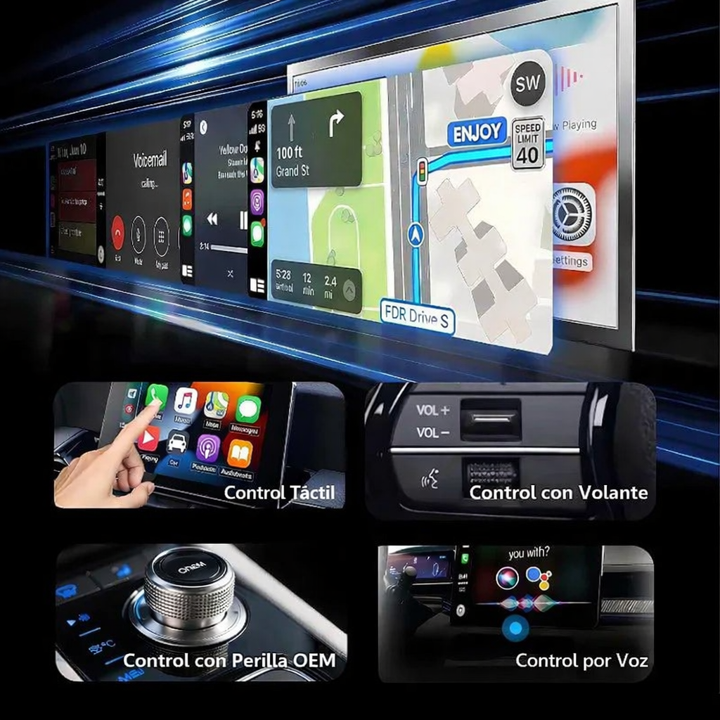 🔗 Adaptador Inalámbrico CarPlay / Android Auto USB – Plug & Play