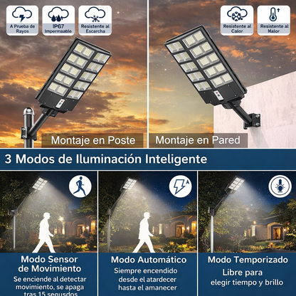 Foco Solar LED Exterior 1000W – Iluminación Potente y Eficiente 🌞💡