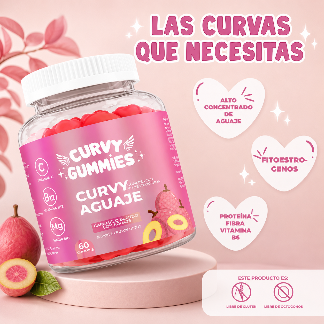 CURVY GUMMIES  moldea tu cuerpo levanta Gluteo natural (PAGUE 1 RECIBE 2)