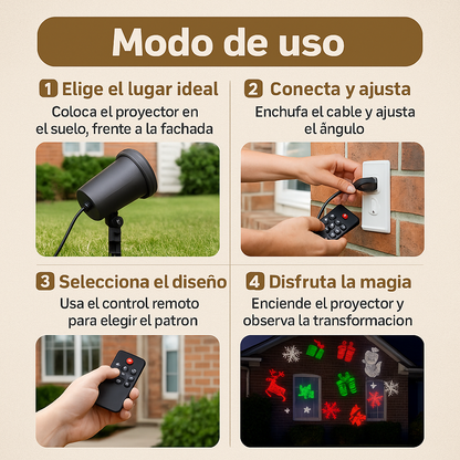 PROMO 2x1: Proyector Navideño – Iluminación Instantánea – Decora tu casa en segundos