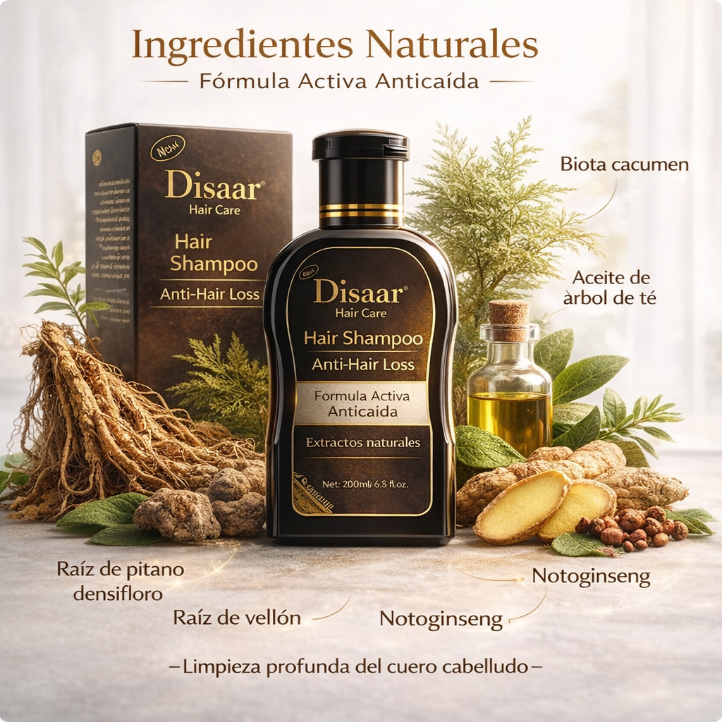 Shampoo Disaar® ¡Detén la caída del cabello y recupéralo!
