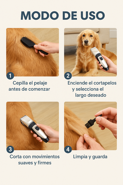 Cortapelos Premium Mascotas – Corta sin tirones – Pelaje perfecto en minutos sin salir de casa