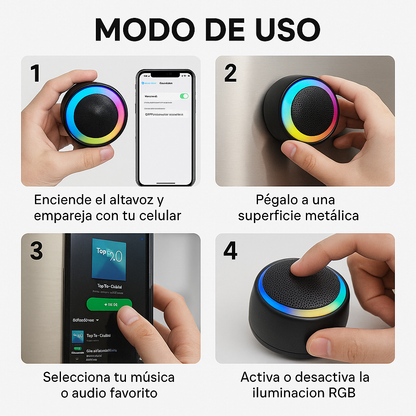 Altavoz Magnético – Sonido Claro en Cualquier Lugar – Mejora tu música diaria en solo segundos