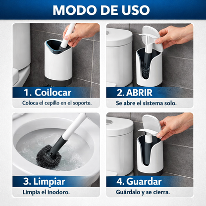 Cepillo de Baño Automático – Apertura Higiénica – Mantén tu baño limpio sin tocar suciedad
