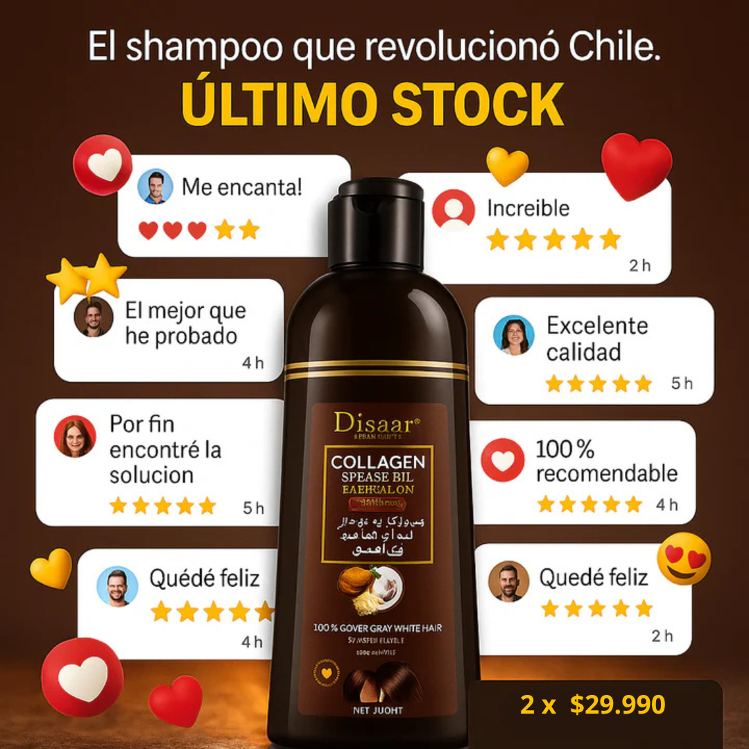 Shampoo Disaar® –Cubre canas y deja el cabello suave y brillante. ( Compra 2 por 26,999 CLP)