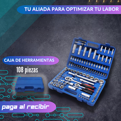 Set de Herramientas de 108 Piezas en cromo Vanadium