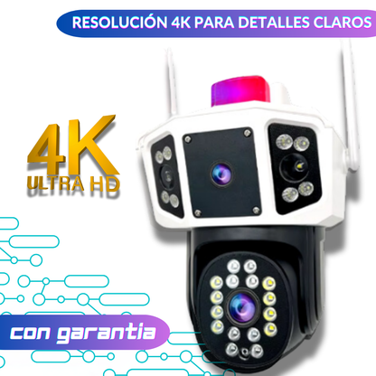 Cámara 3 Pantallas simultáneas - 4K - Alta nitidez, visión nocturna a color.