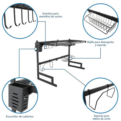 ESCURRIDOR Y ORGANIZADOR DE COCINA ACERO INOXIDABLE 🍽️ | 85cm x 52cm