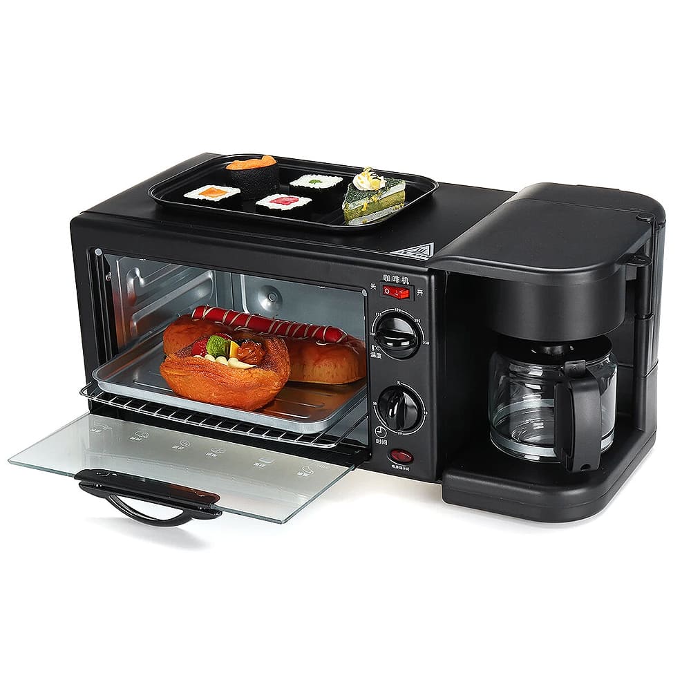 DESAYUNADOR ELÉCTRICO 3 EN 1 CAFÉ, HORNO Y SARTÉN ☕🍞🍳