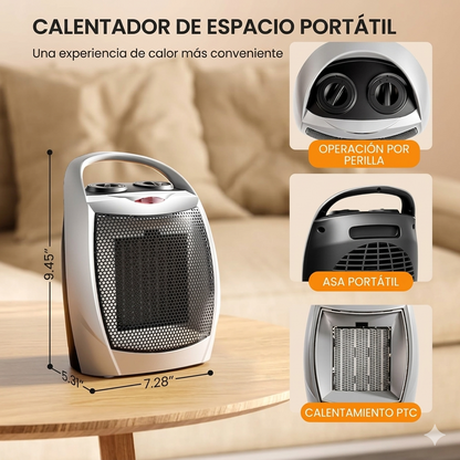 Calefactor Cerámico Portátil – Calor Instantáneo en 2 Segundos – Calienta cualquier ambiente en minutos sin instalación
