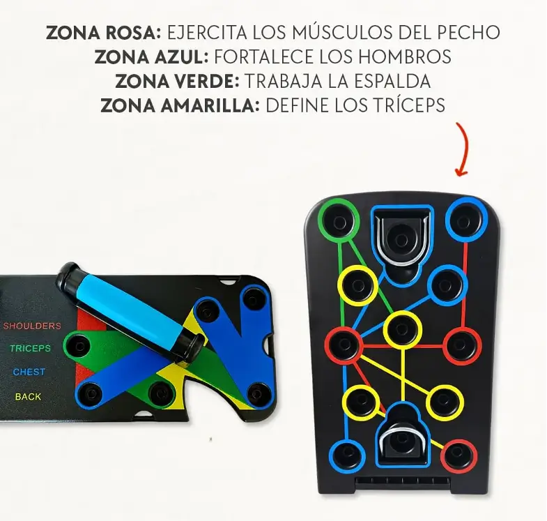 Tabla Push Up 💪🏻 ENTRENA TODO CUERPO EN CASA 🏋️‍♀️ Recupera tu Físico y Ahorra Tiempo y Dinero 💰