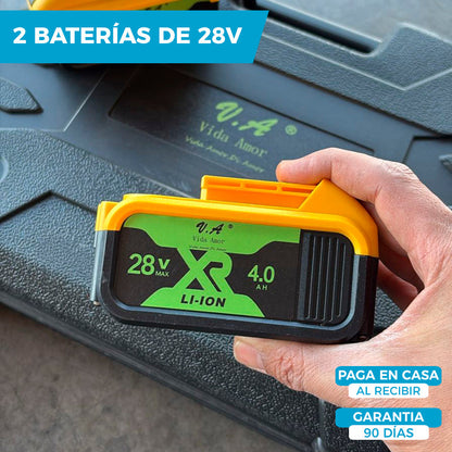 LLAVE DE IMPACTO CON ACCESORIOS | INCLUYE 2 BATERÍAS DE REGALO 28V 🎁