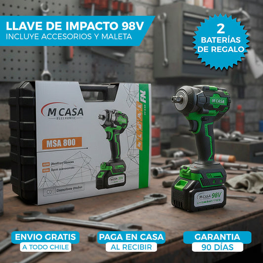 LLAVE DE IMPACTO MCASA™ 98V | INCLUYE 2 BATERÍAS DE REGALO 🎁