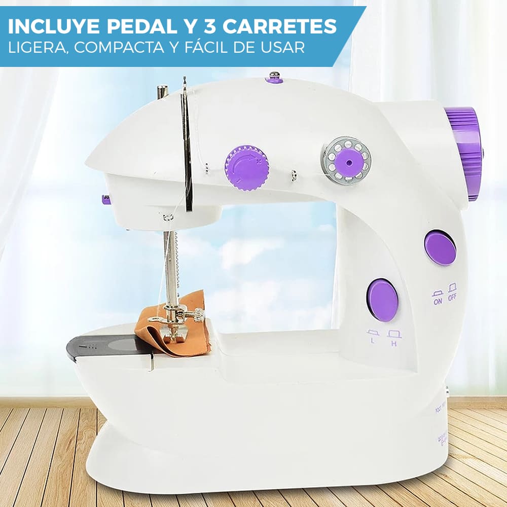 MÁQUINA DE COSER PORTÁTIL | INCLUYE PEDAL Y CARRETES DE REGALO 🎁