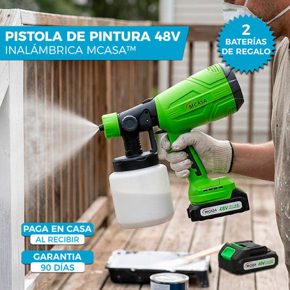 PISTOLA DE PINTURA MCASA™ 48V | INCLUYE 2 BATERÍAS DE REGALO