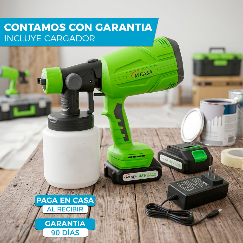 PISTOLA DE PINTURA MCASA™ 48V | INCLUYE 2 BATERÍAS DE REGALO
