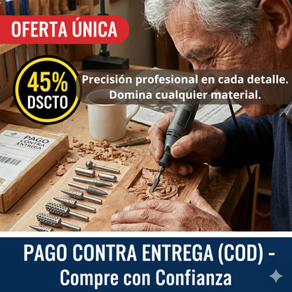 Juego de Raspa Rotativa 10 Piezas – Desbaste Rápido – Resultados Uniformes al Instante