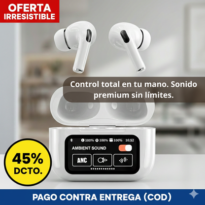 Audífonos Bluetooth A9 Pro - Control Táctil Inteligente - Disfruta 40 Horas sin Interrupciones