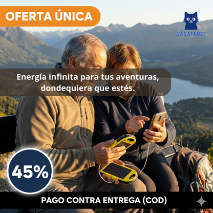 Batería Solar Portátil – Energía Móvil – Mantén tu celular cargado todo el día