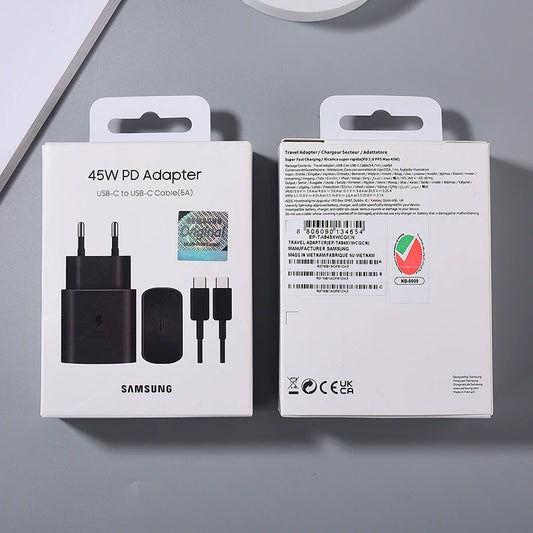 Cargador Original Samsung 45W USB-C con Cable – Super Fast Charging 2.0