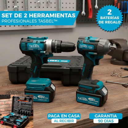 SET 2 HERRAMIENTAS PROFESIONAL TASBEL | LLAVE DE IMPACTO Y TALADRO ⚡️