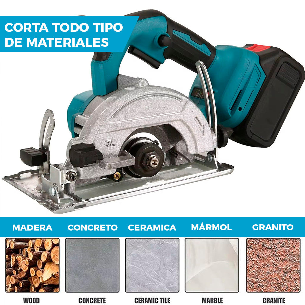 SIERRA CIRCULAR TASBEL™ CON 2 BATERÍAS 98V | INCLUYE 5 DISCOS DE REGALO 🎁