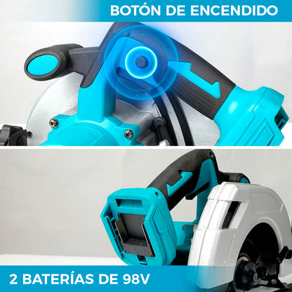 SIERRA CIRCULAR TASBEL™ CON 2 BATERÍAS 98V | INCLUYE 5 DISCOS DE REGALO 🎁