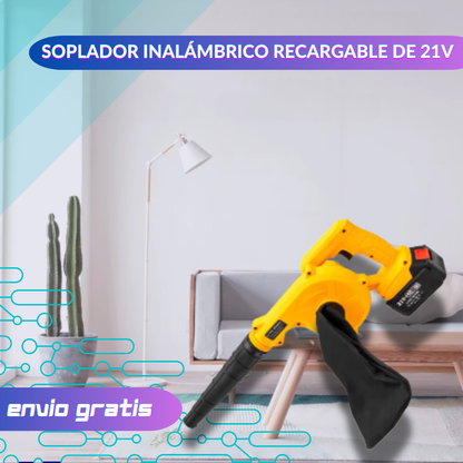 Soplador Y Aspiradora De Alta Potencia Inalámbrico 2 Baterías de 21v